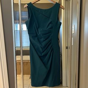 Le Chateau ruched teal dress